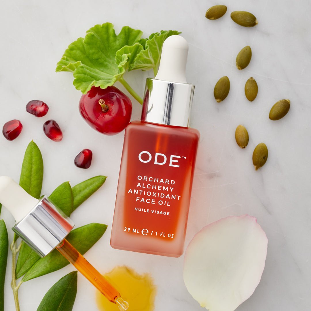 antioxidant face oil in a bottle